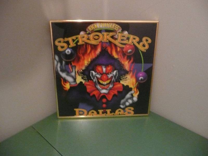 lot 33 image: Vintage Strokers Dallas Sign - Rick Fairless - Crazy Clown