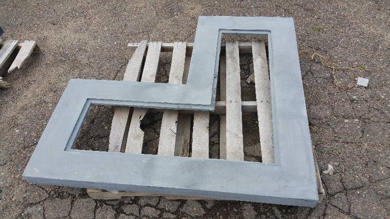 L Shaped Dyed Polished Concrete Table Top