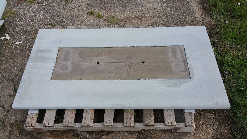 Wood Grain Polished Concrete Table Top w Insert