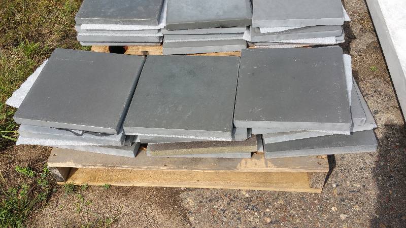 (12) Pieces of Gray Concrete Squares