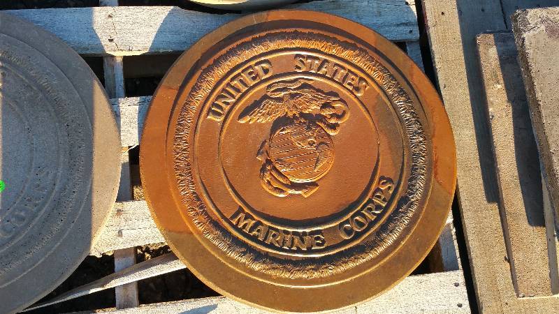 United State Marine Corps Concrete Paver  Yard Art  Wall Hanging