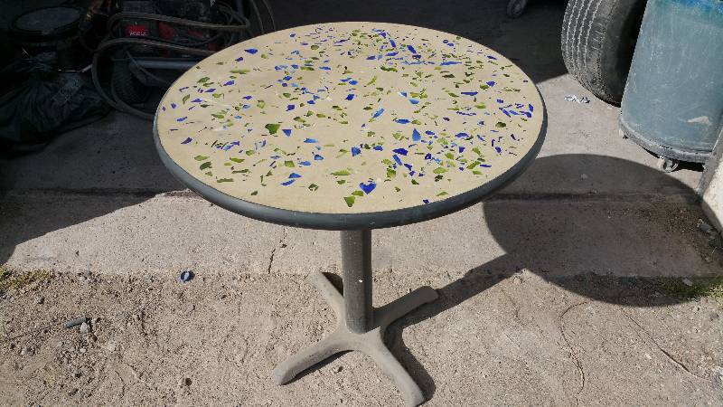 Indoor Polished Concrete Table w Glass Inserts