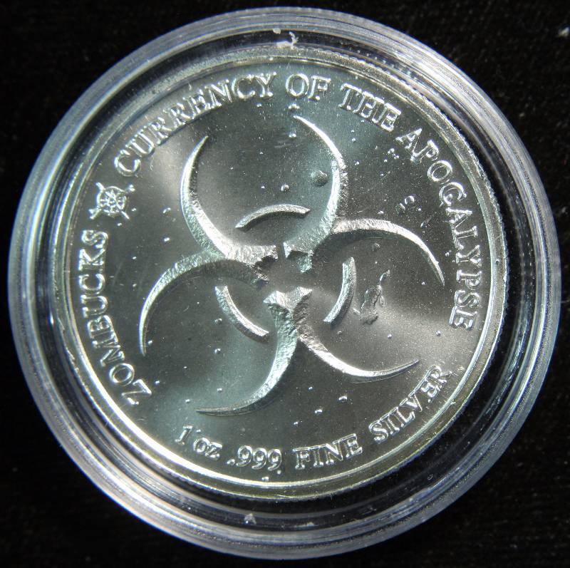 1 TROY OZ. .999 FINE SILVER ZOMBUCKS THE SAINT APOCOLYPSE IN AIRTITE HOLDER