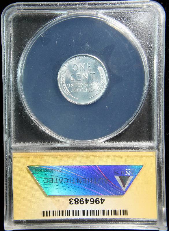 1943-D WHEAT STEEL WAR CENT CERTIFIED MS65