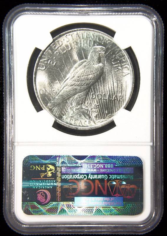 1923 PEACE SILVER DOLLAR CERTIFIED MS64 BY NGC
