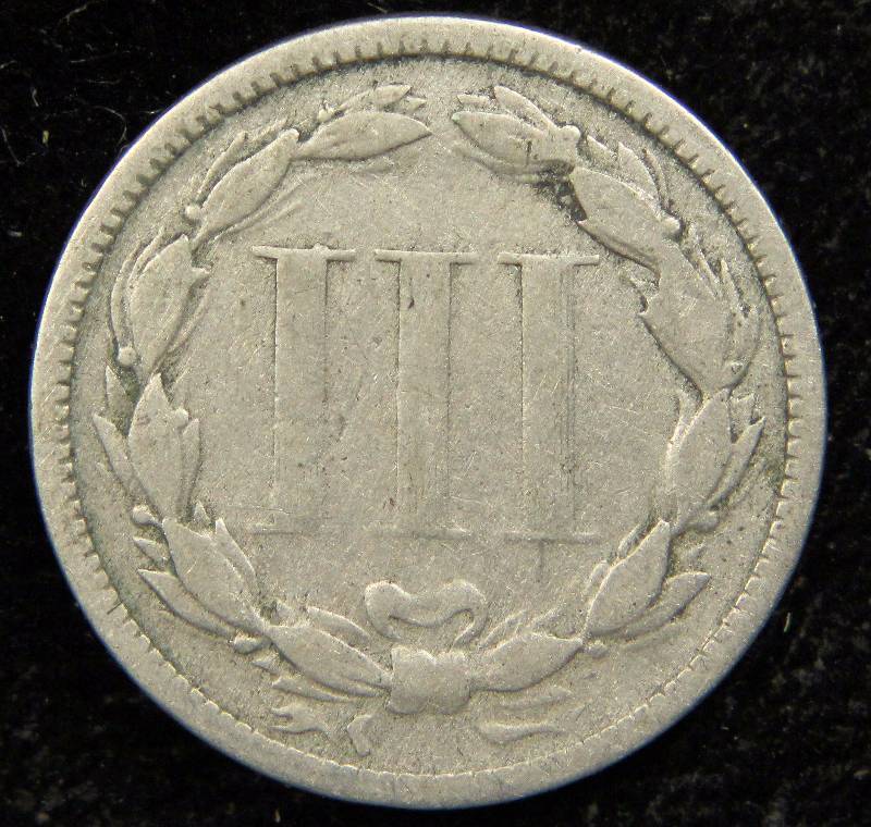 1874 U.S. 3 CENT NICKEL FINE