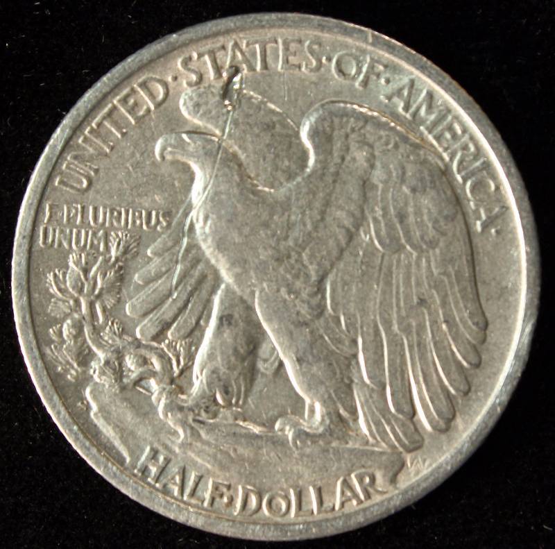 1946-S WALKING LIBERTY SILVER HALF DOLLAR AU DETAILS