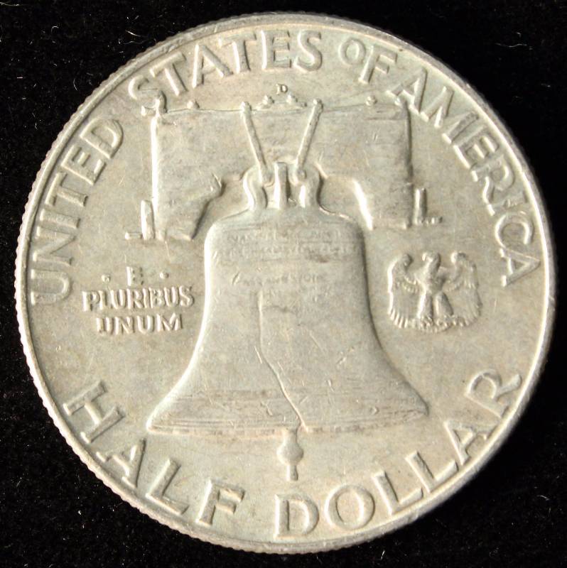 1952-D FRANKLIN SILVER HALF DOLLAR AU