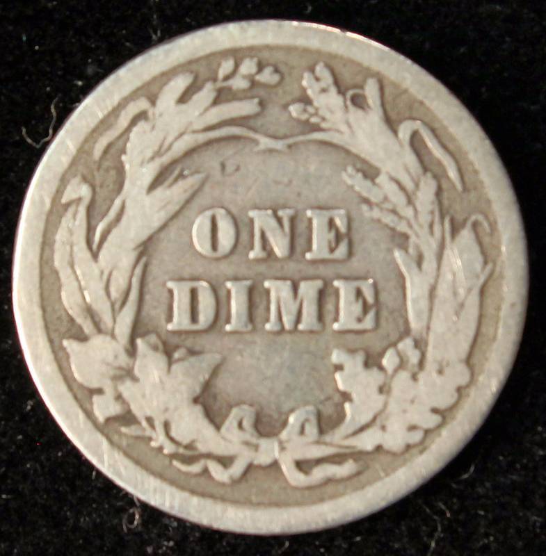 1911 BARBER SILVER DIME GOOD