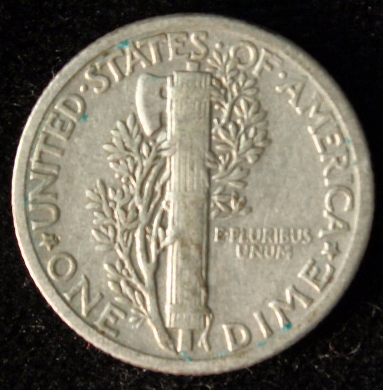 1925 MERCURY SILVER DIME VG