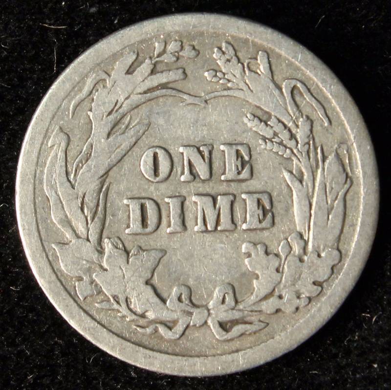 1913 BARBER SILVER DIME GOOD