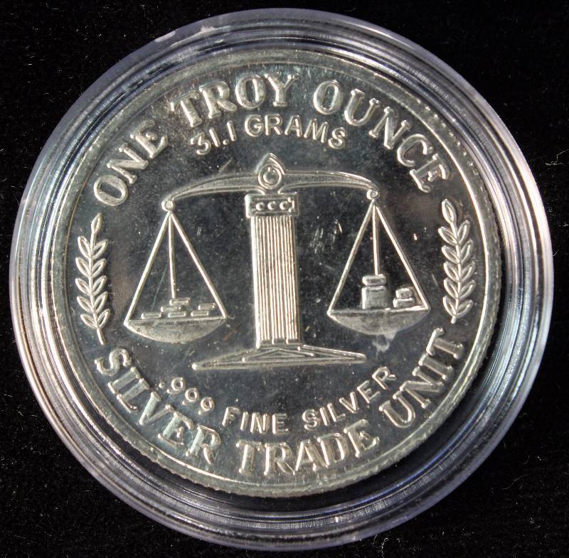 1 TROY OZ. .999 FINE SILVER MORGAN DOLLAR DESIGN IN AIRTITE HOLDER