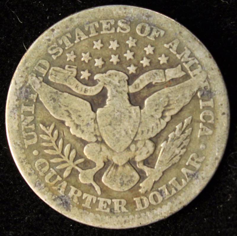 1912 BARBER SILVER QUARTER VG