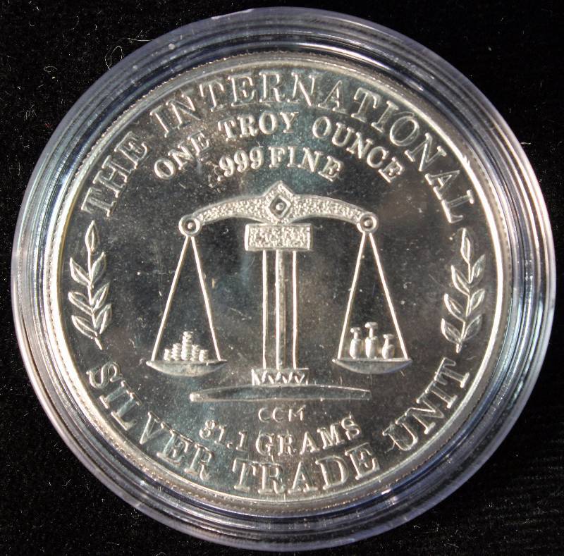 1 TROY OZ. .999 FINE SILVER ROUND SILVER TRADE UNIT EAGLE-BELL IN AIRTITE