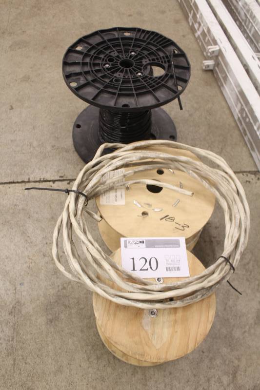 lot 120 image: Lot of wire including 6-gauge and phone wire