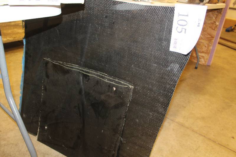 lot 105 image: Lot of (3) Including 2) sheets of carbon fiber 30x30, 18x18 AND 1) sheet of fiberglass 19x32