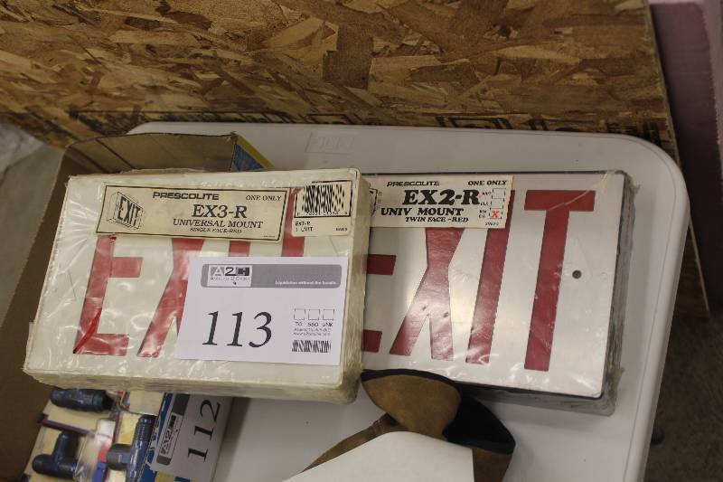 lot 113 image: Lot of (2) new exit signs
