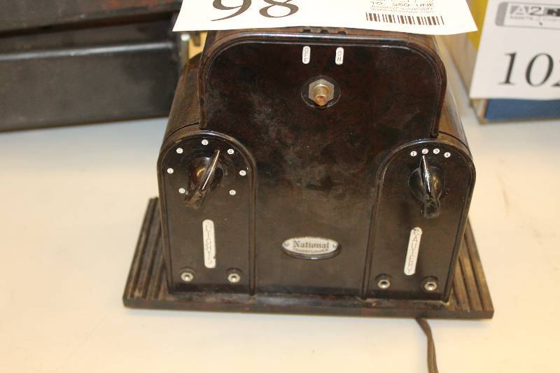 lot 98 image: Vintage twin control national brand transformer unsure of condition