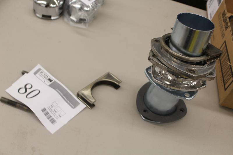 lot 80 image: Lot of (3) bolts exhaust flanges and clamps