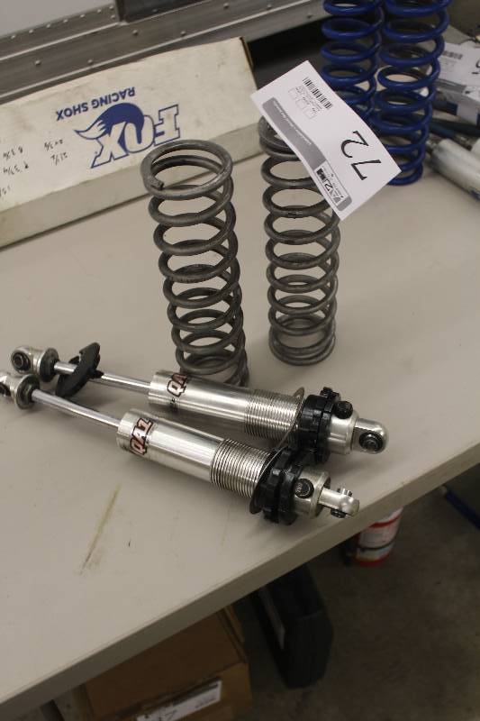 lot 72 image: QA1 adjustable shocks with 12 130 pounds springs. 2 shocks, 2 springs.