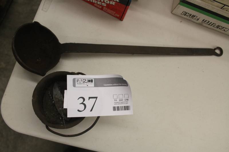 lot 37 image: Forging ladle and melting pot