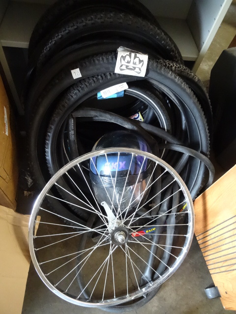 Bike Tires, Rim & Motorcycle Helmet