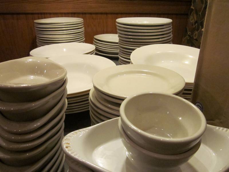 White Restaurant Dishes