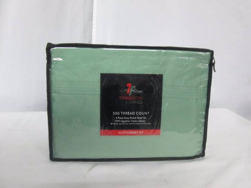 lot 34 image: 500 Thread Count Deep Pocket Egyptian Cotton Sateen Sheet Set