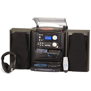 lot 16 image: Encore Technology 3-CD Turntable with Headphones