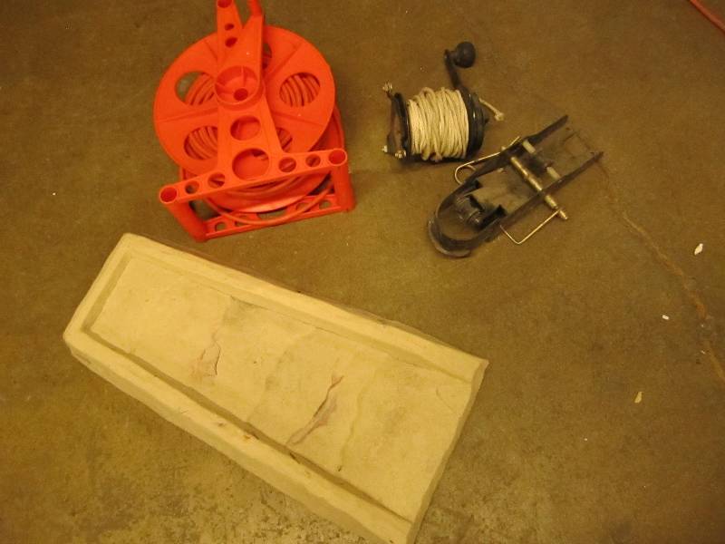 Extention cord, rope and rain spout...