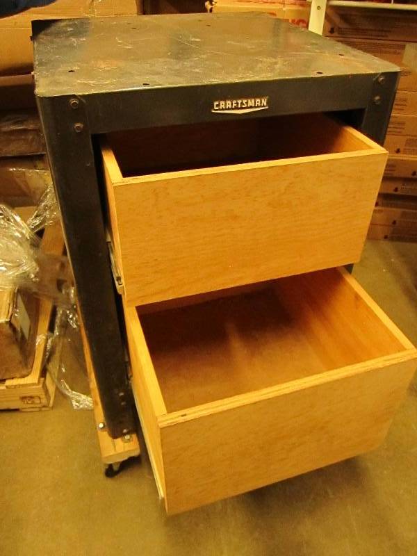 Craftsman tool box mounted on wheel...