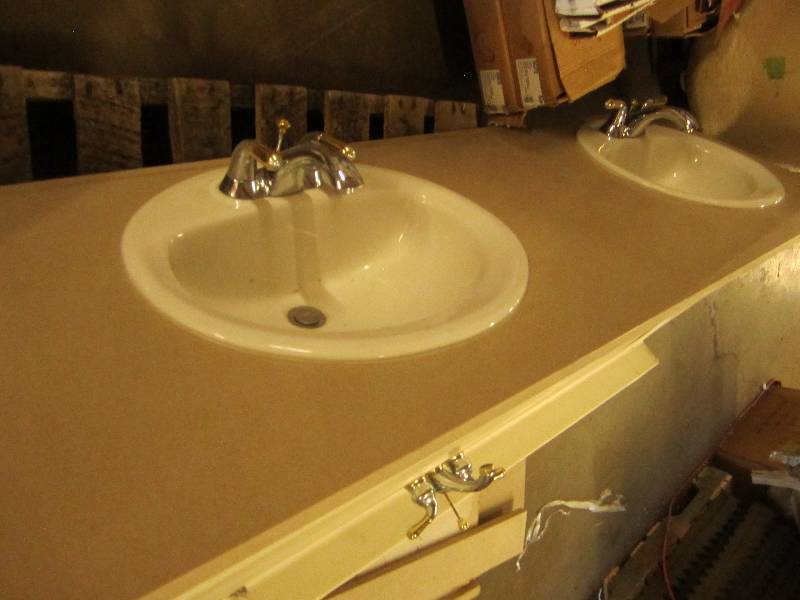6 foot bathroom counter with 2 sink...
