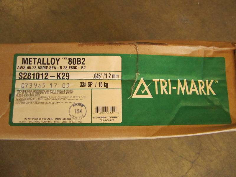 Box of Tri-Mark welding wire...