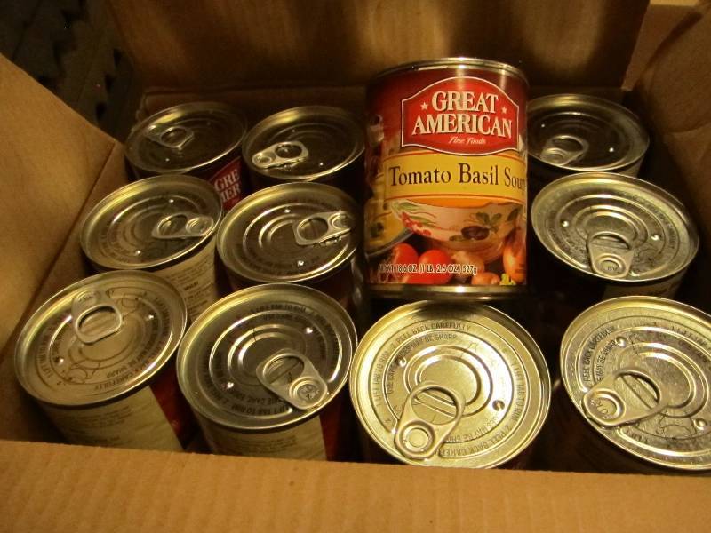 Case of 24 cans Tomato Basil soup p...
