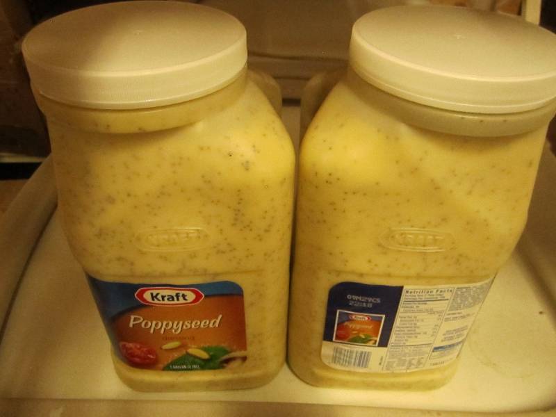 2 Gallons Kraft Poppyseed dressing...
