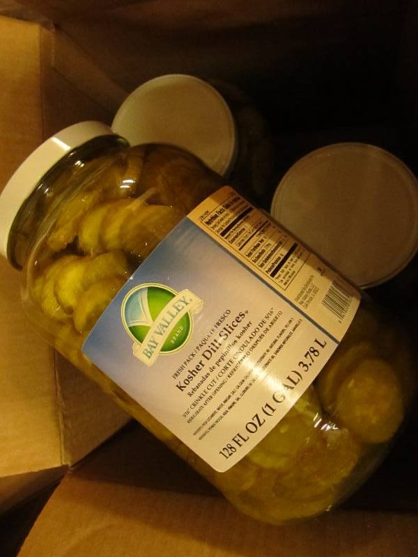 3 Gallons kosher dill slices...