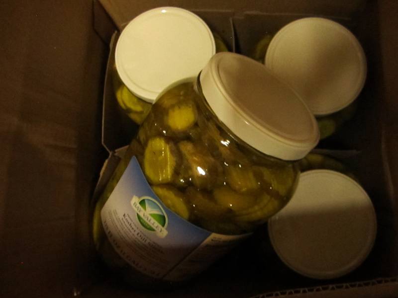 4 gallons kosher dill slices...