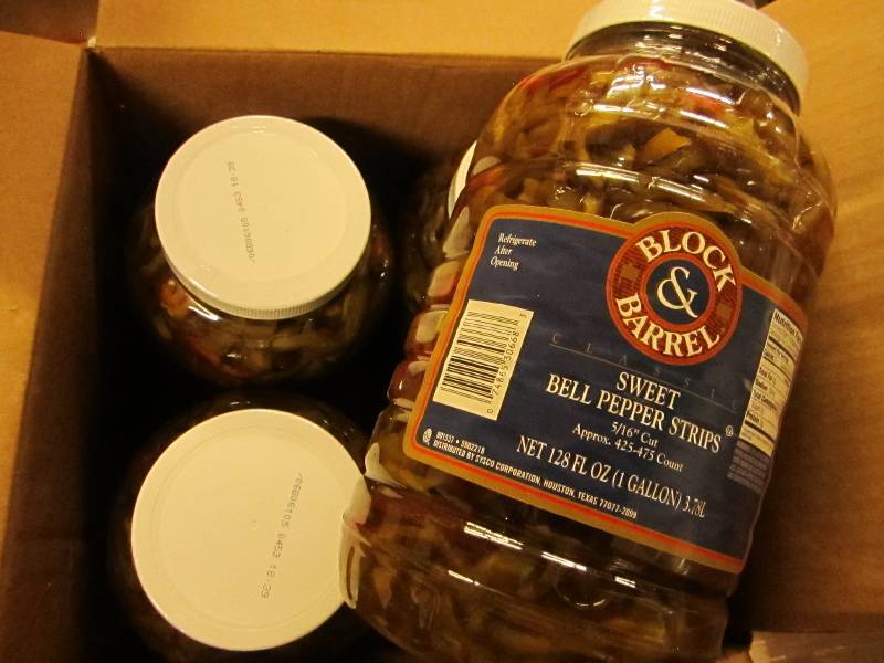 4 gallons of sweet bell pepper stri...