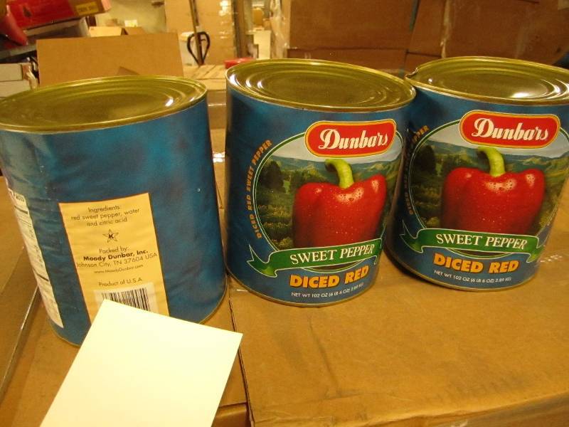 3 gallons diced sweet red peppers...