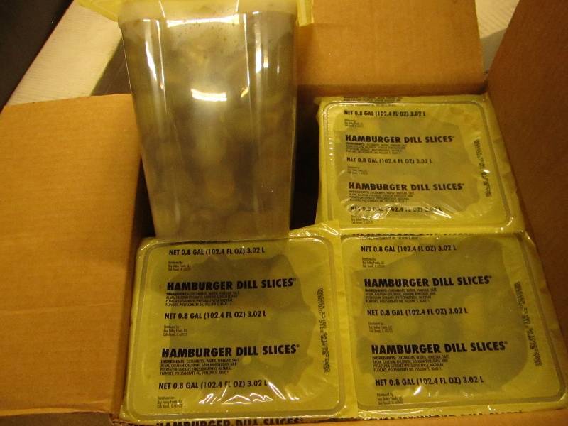Four .8 gallon dill slice packs...