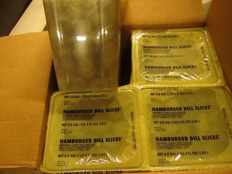 Four .8 gallon dill slice packs...