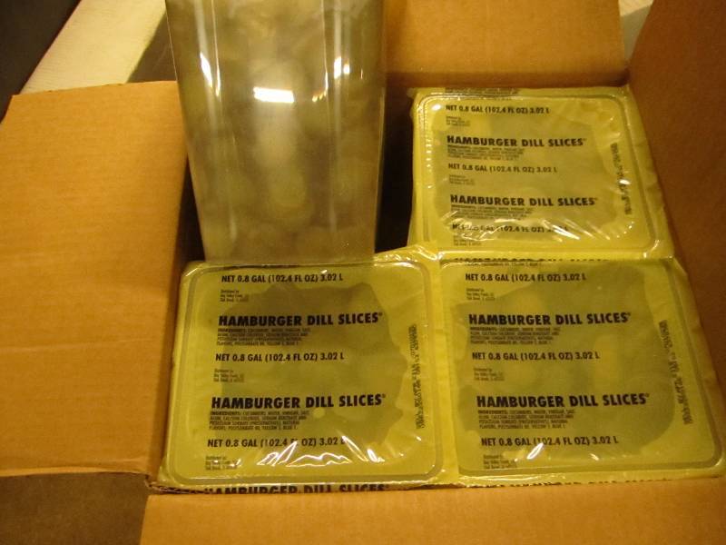 Four .8 gallon dill slice packs...