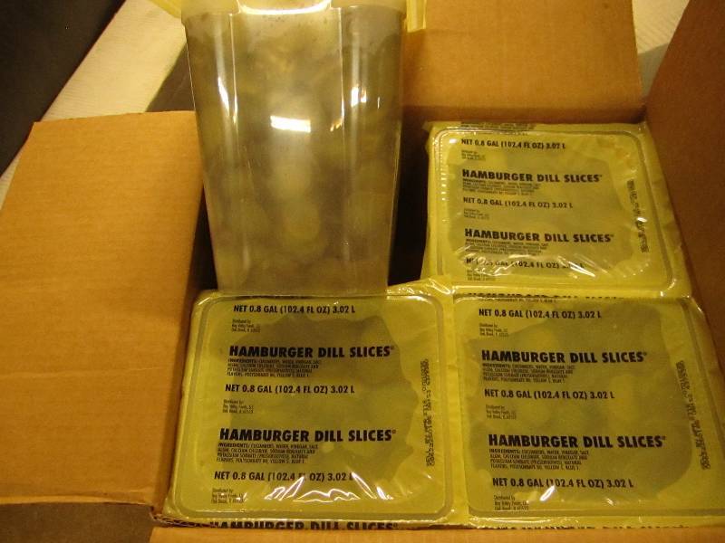 Four .8 gallon dill slice packs...