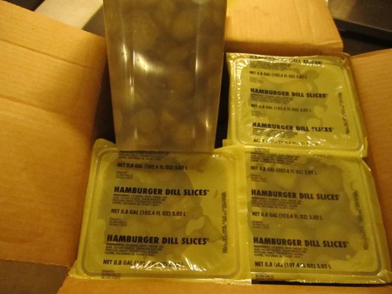 Four .8 gallon dill slice packs...