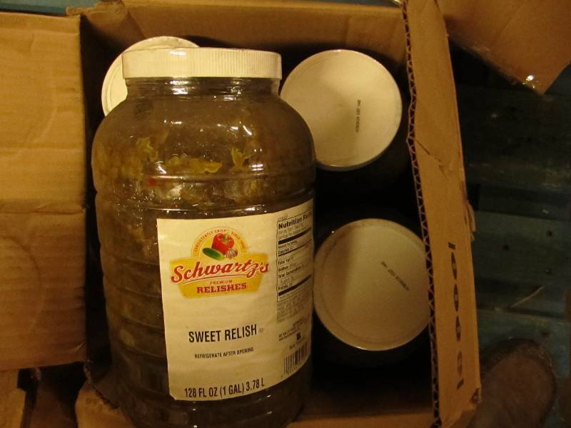4 gallons sweet relish...