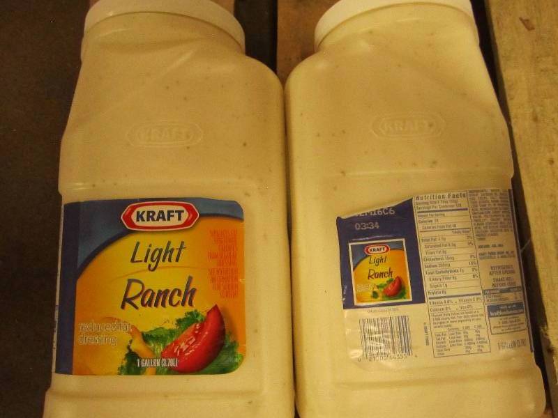 2 gallon jugs of Kraft lite ranch dressing