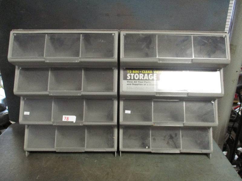 lot 78 image: 2 -12 Bin Clearview Storage Organizers