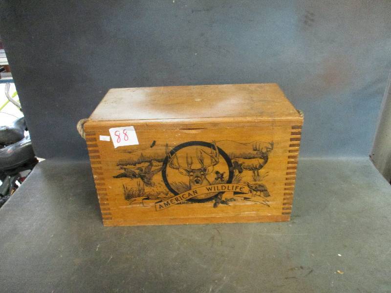 lot 88 image: Wooden Ammo Box