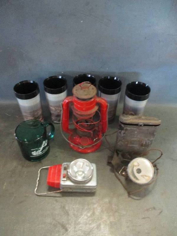 lot 163 image: Mining Cups, Lights & Lantern