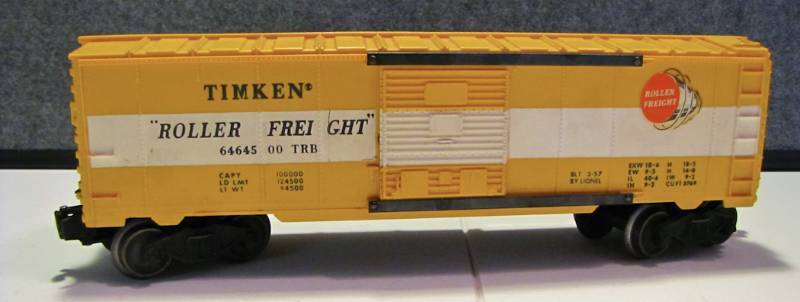 lot 11 image: Timken Roller Freight car Lionel